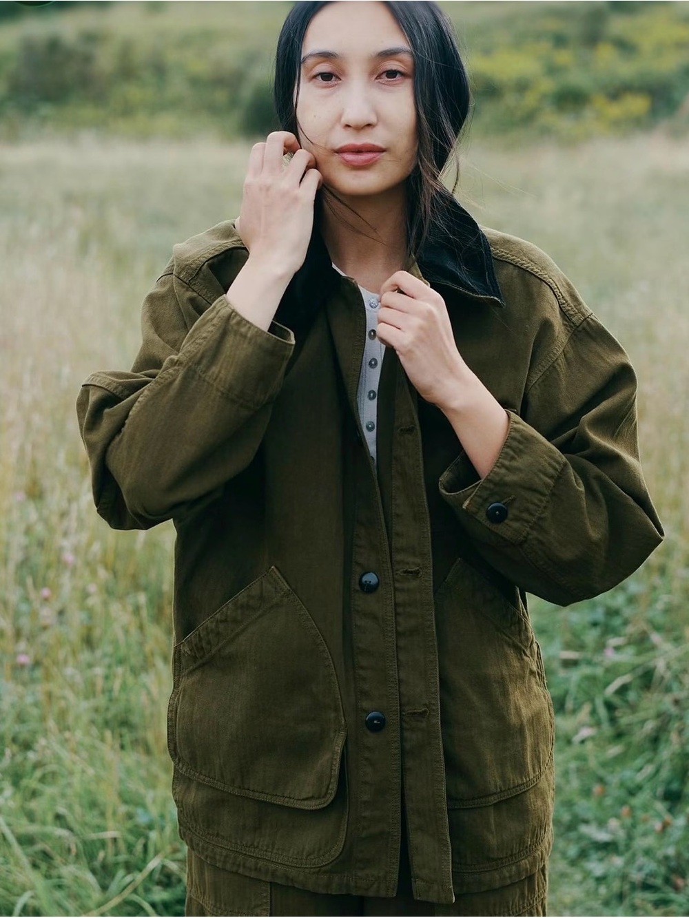 **ISO** Shaina Mote Painters Jacket in Dark Olive